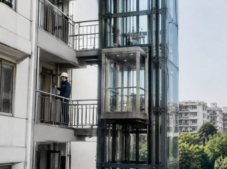大庆旧楼加建观光电梯
